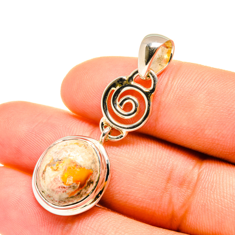 Mexican Fire Opal Pendants handcrafted by Anasilvercos - PD7026
