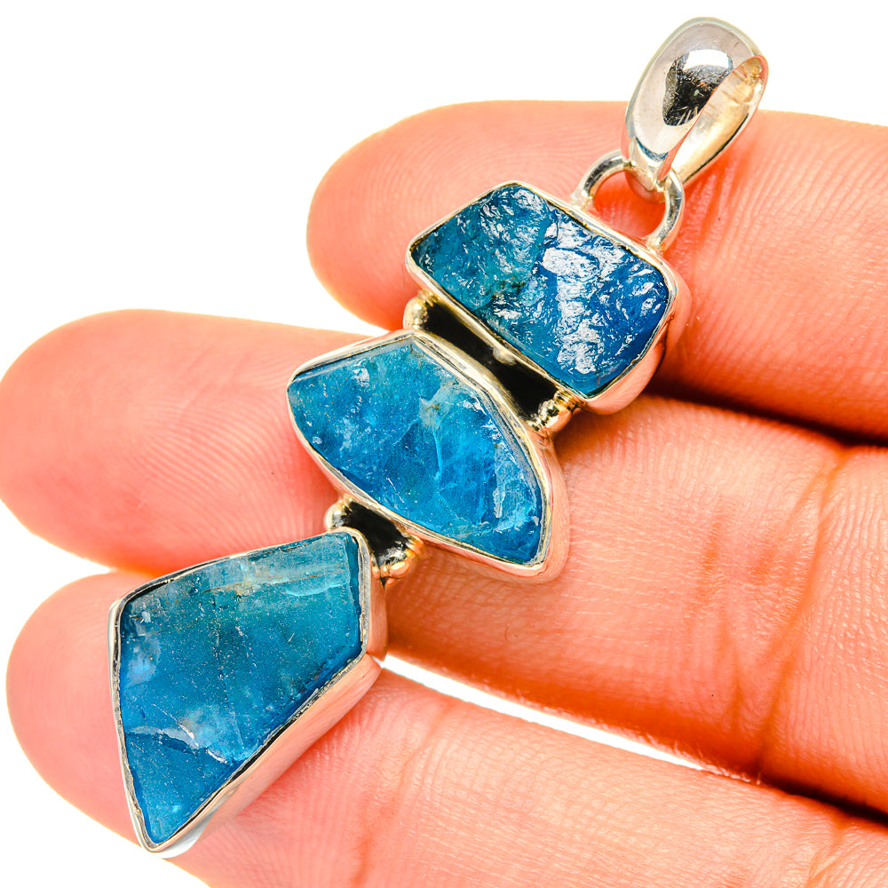 Blue Fluorite Pendants handcrafted by Anasilvercos - PD7032