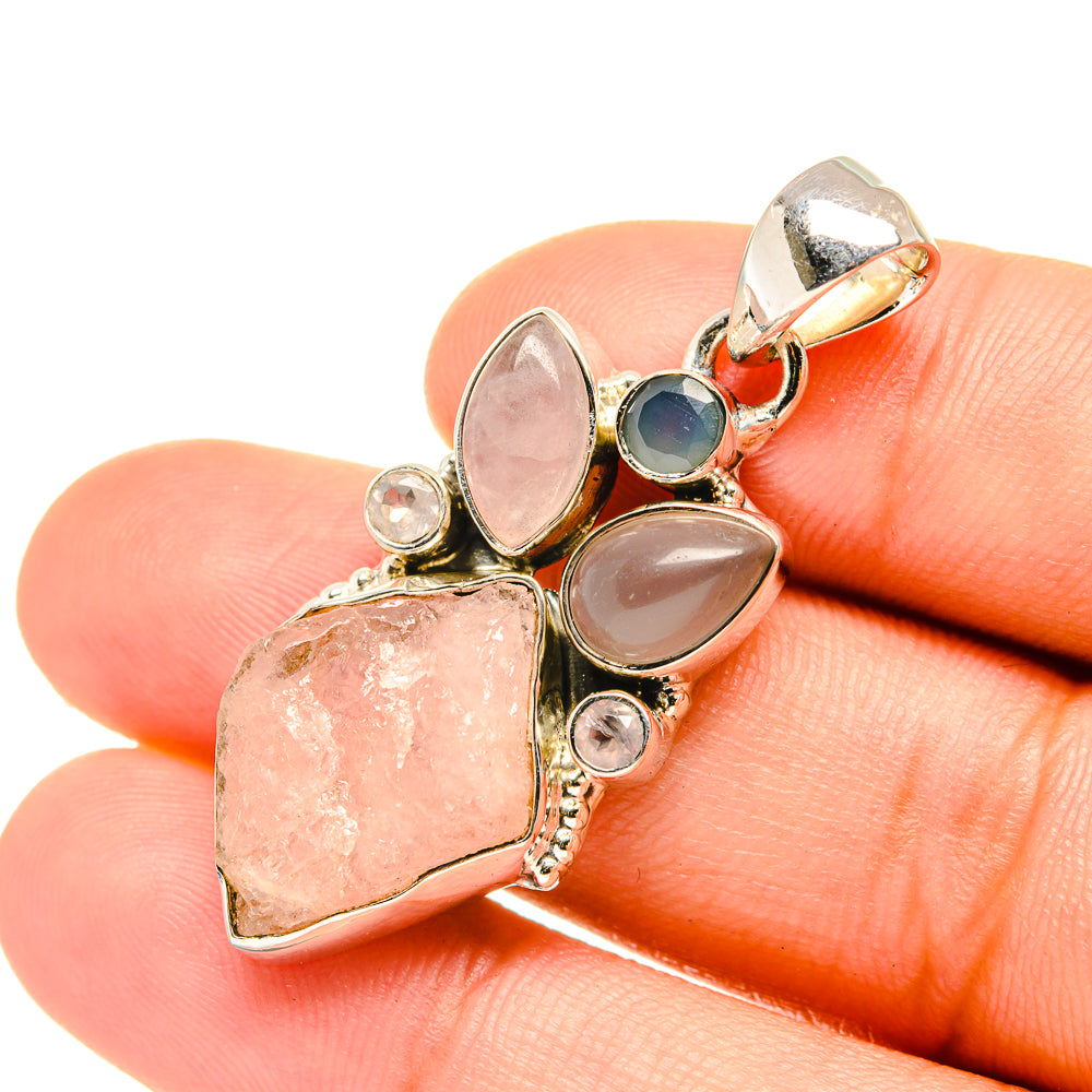 Rose Quartz Pendants handcrafted by Anasilvercos - PD7038