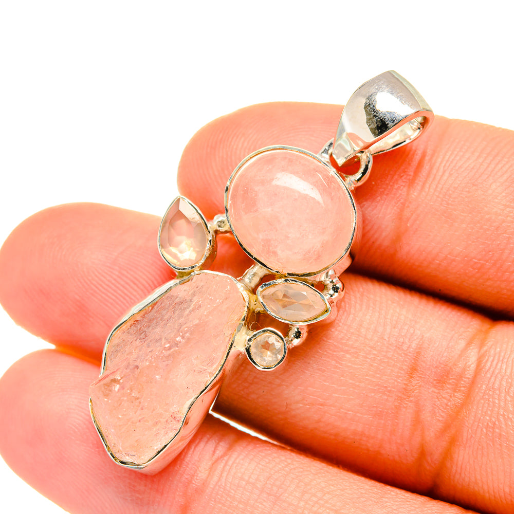 Rose Quartz Pendants handcrafted by Anasilvercos - PD7041