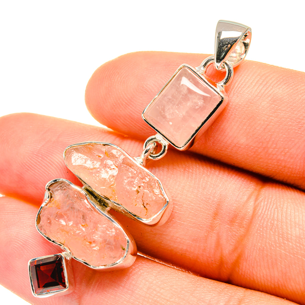 Rose Quartz Pendants handcrafted by Anasilvercos - PD7043