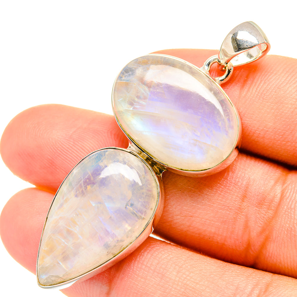 Rainbow Moonstone Pendants handcrafted by Anasilvercos - PD7047