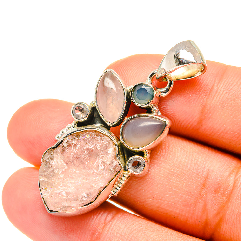 Rose Quartz Pendants handcrafted by Anasilvercos - PD7050