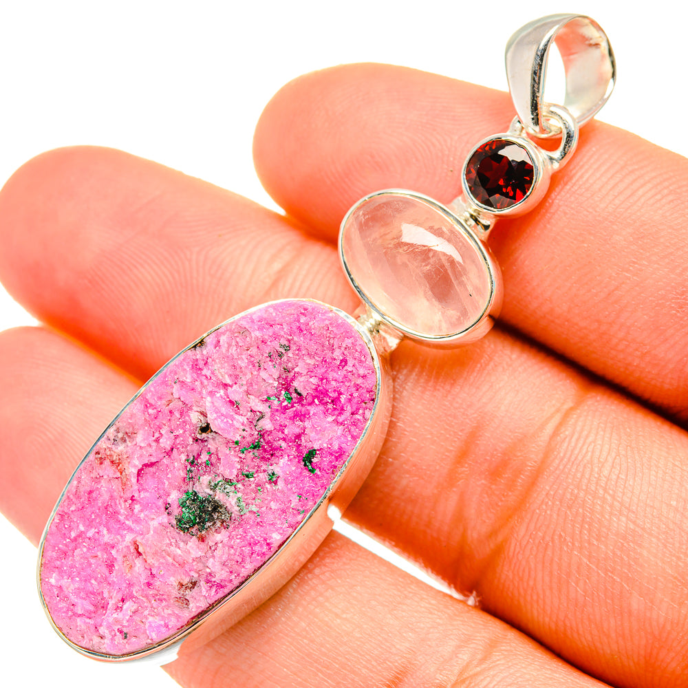 Cobalto Calcite Druzy Pendants handcrafted by Anasilvercos - PD7054