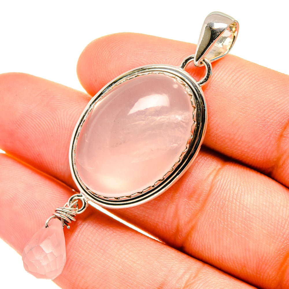 Rose Quartz Pendants handcrafted by Anasilvercos - PD7059