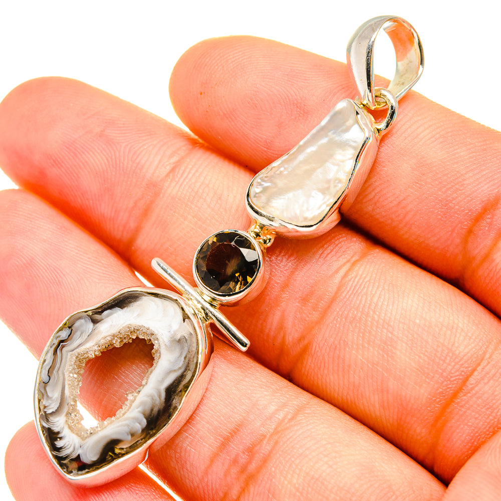 Coconut Geode Slice Pendants handcrafted by Anasilvercos - PD7068