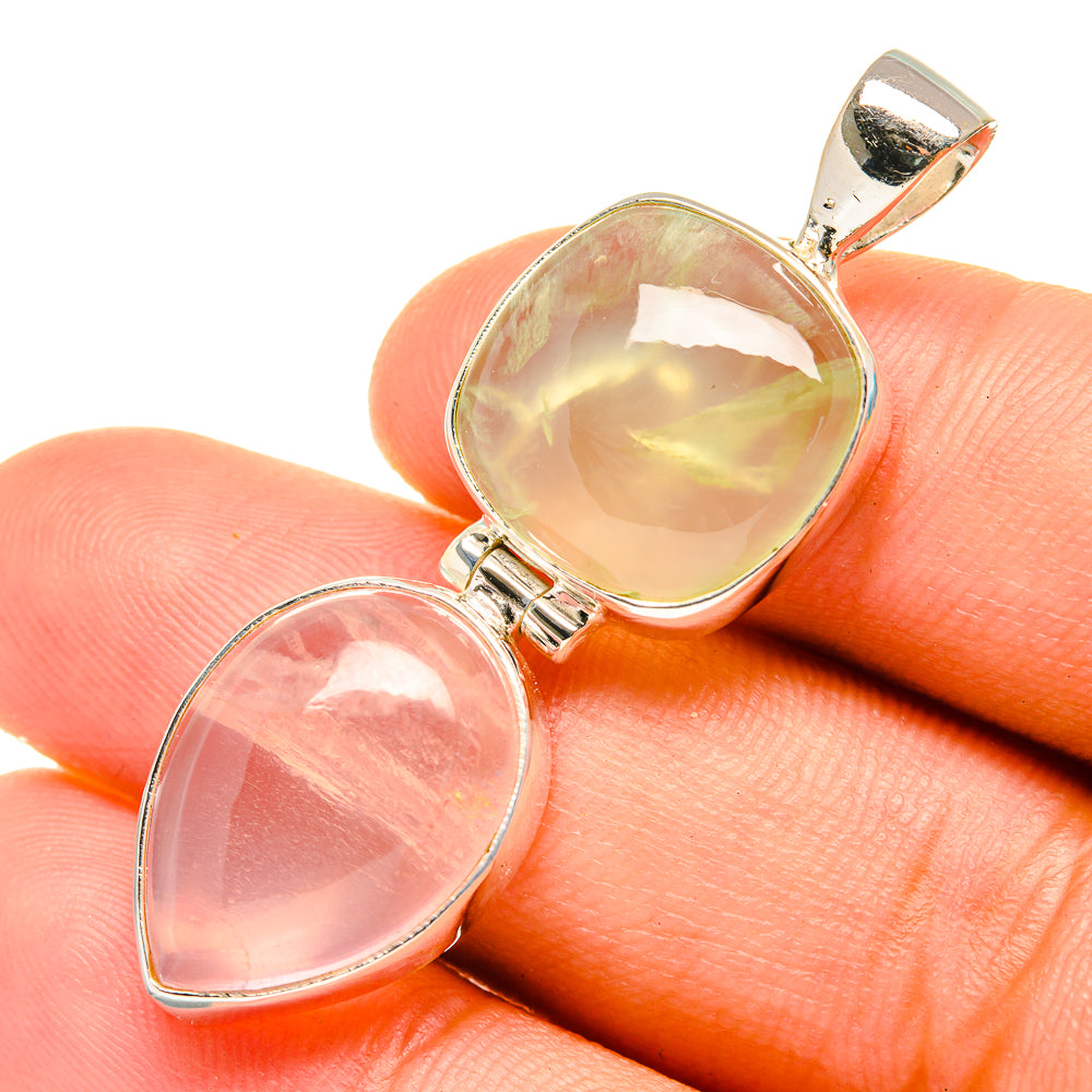 Rose Quartz Pendants handcrafted by Anasilvercos - PD7091