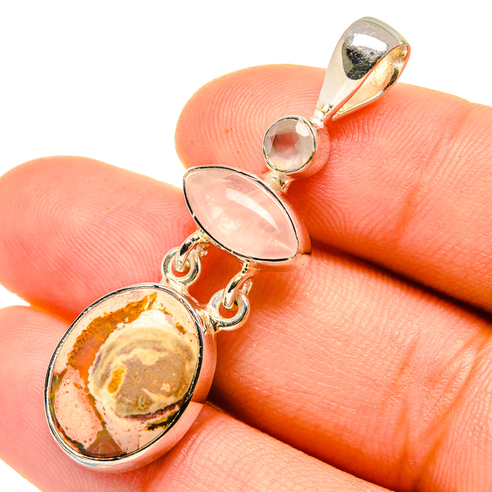 Mexican Fire Opal Pendants handcrafted by Anasilvercos - PD7092