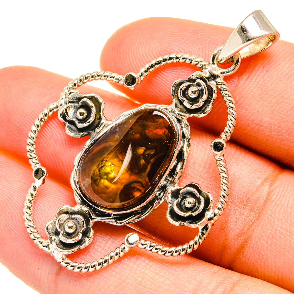 Mexican Fire Agate Pendants handcrafted by Anasilvercos - PD7103