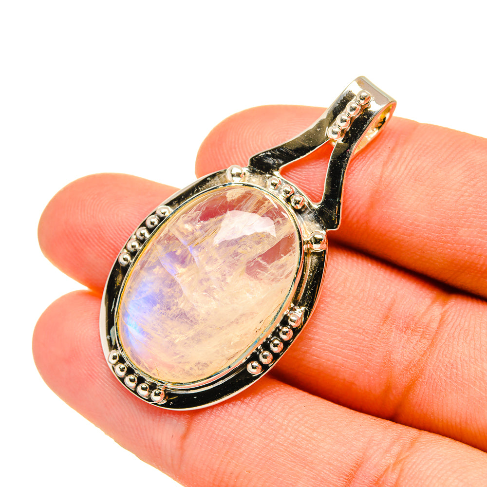 Rainbow Moonstone Pendants handcrafted by Anasilvercos - PD7113