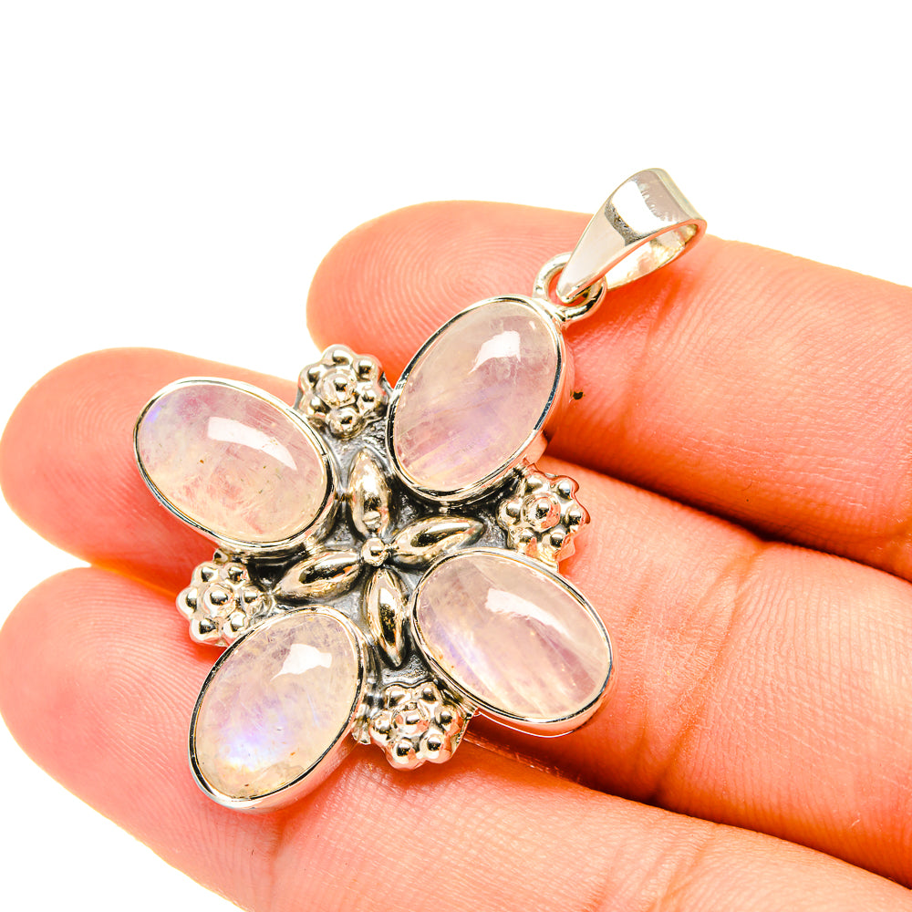 Rainbow Moonstone Pendants handcrafted by Anasilvercos - PD7136
