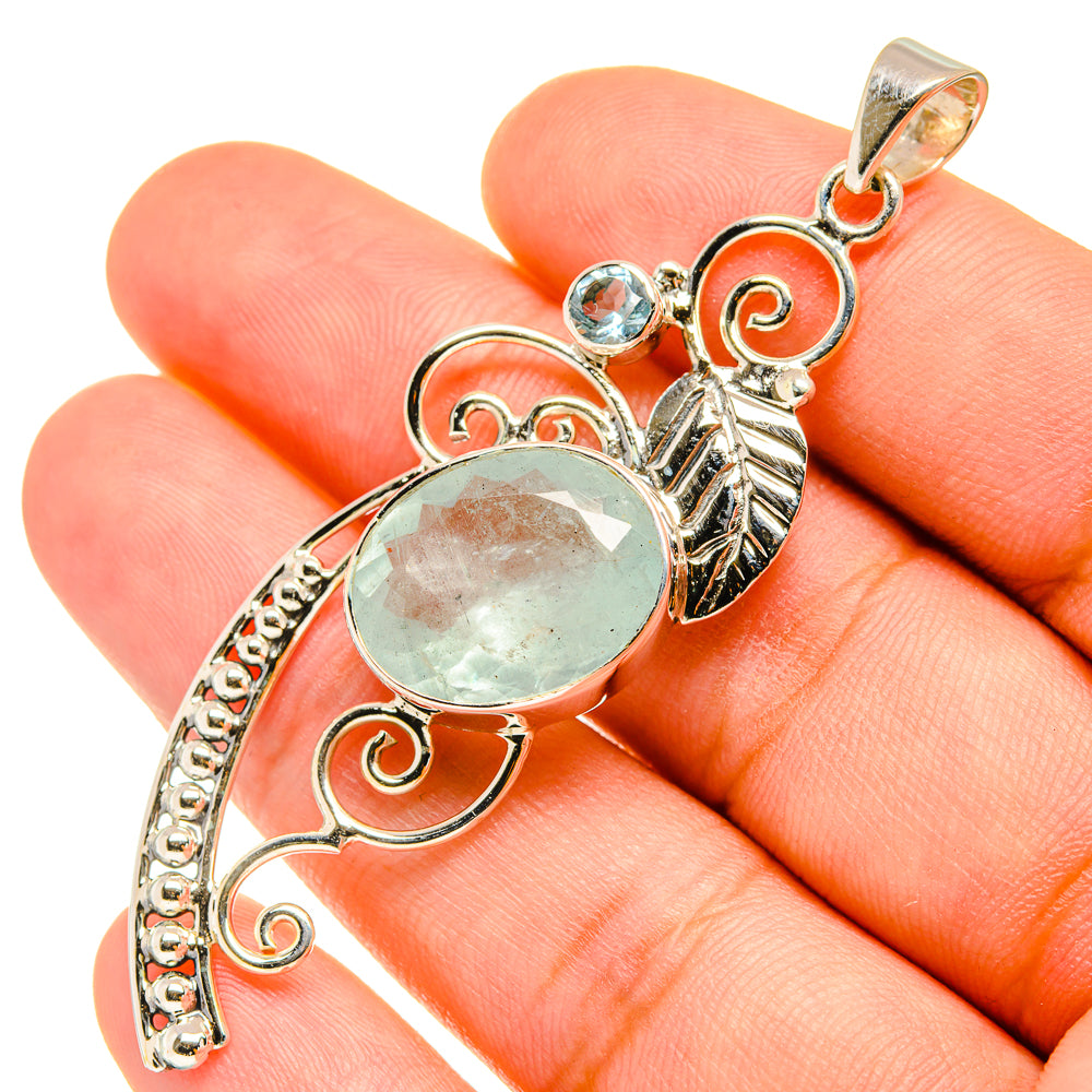 Aquamarine Pendants handcrafted by Anasilvercos - PD7140