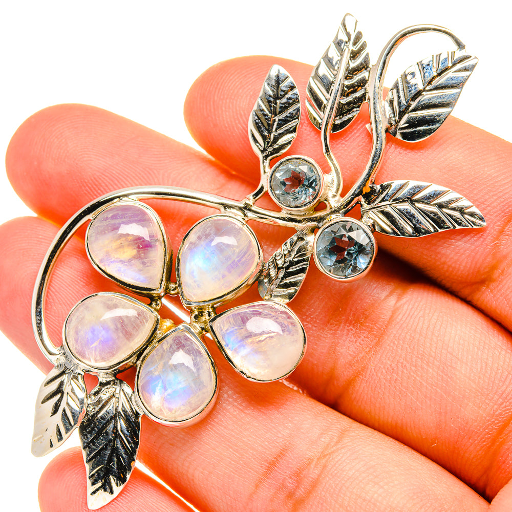 Rainbow Moonstone Pendants handcrafted by Anasilvercos - PD7141