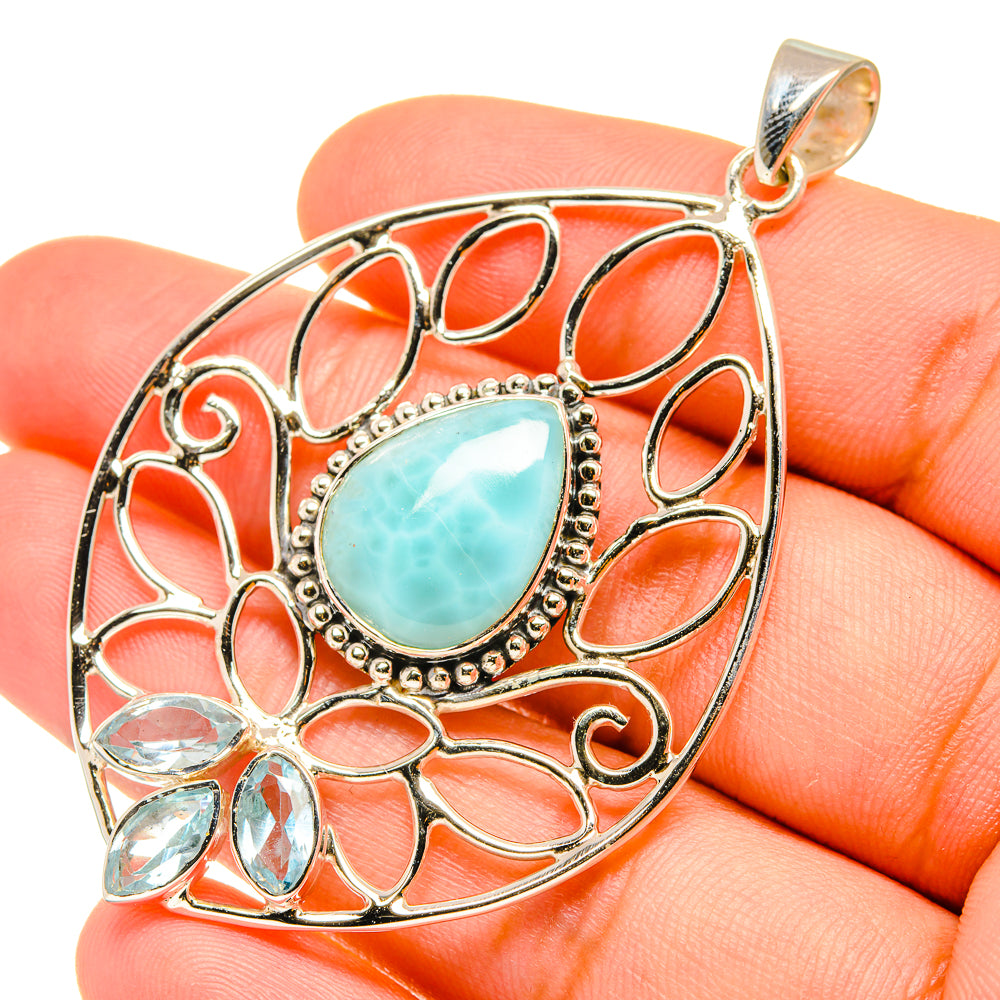 Larimar Pendants handcrafted by Anasilvercos - PD7144