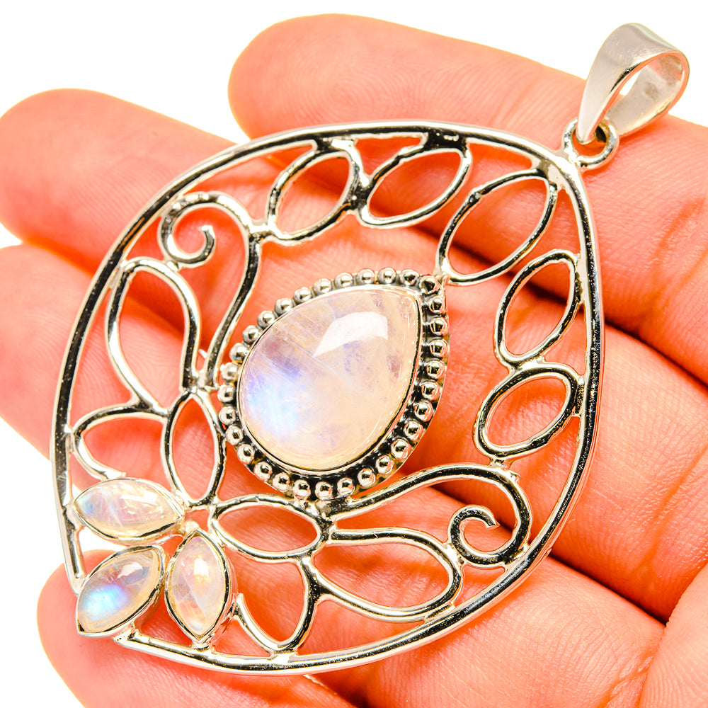 Rainbow Moonstone Pendants handcrafted by Anasilvercos - PD7145