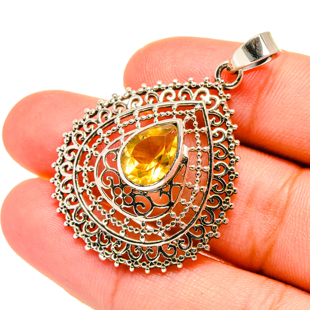 Citrine Pendants handcrafted by Anasilvercos - PD7150