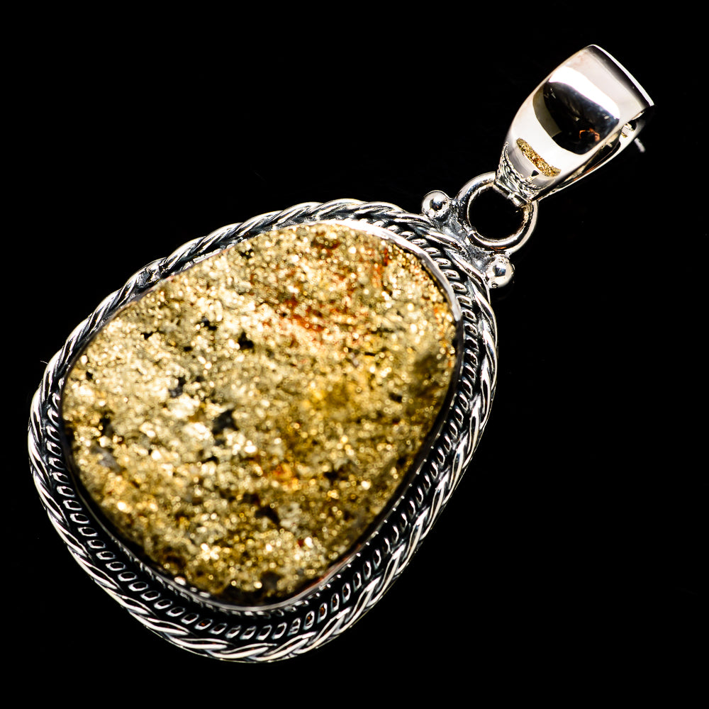 Pyrite Druzy Pendants handcrafted by Anasilvercos - PD716263
