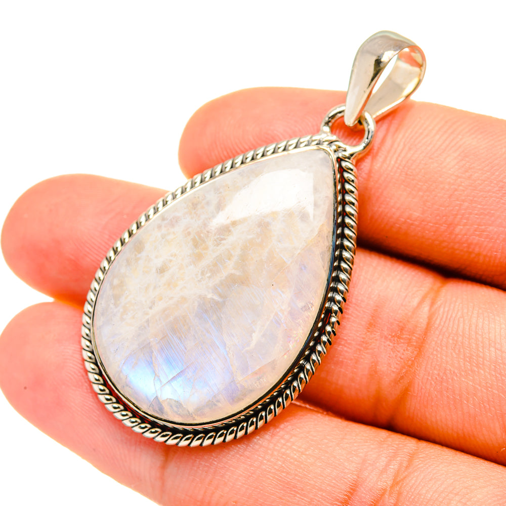 Rainbow Moonstone Pendants handcrafted by Anasilvercos - PD7166