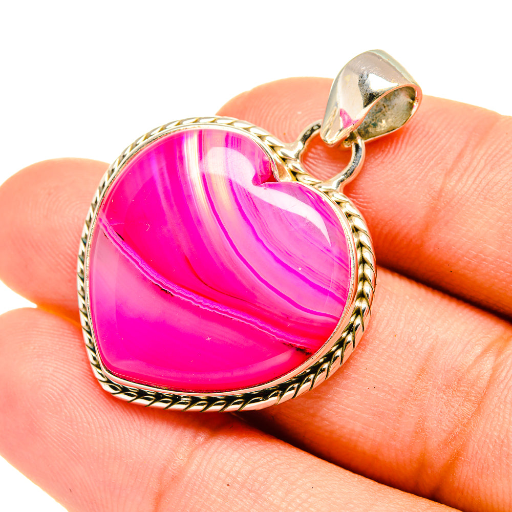 Pink Botswana Agate Pendants handcrafted by Anasilvercos - PD7173