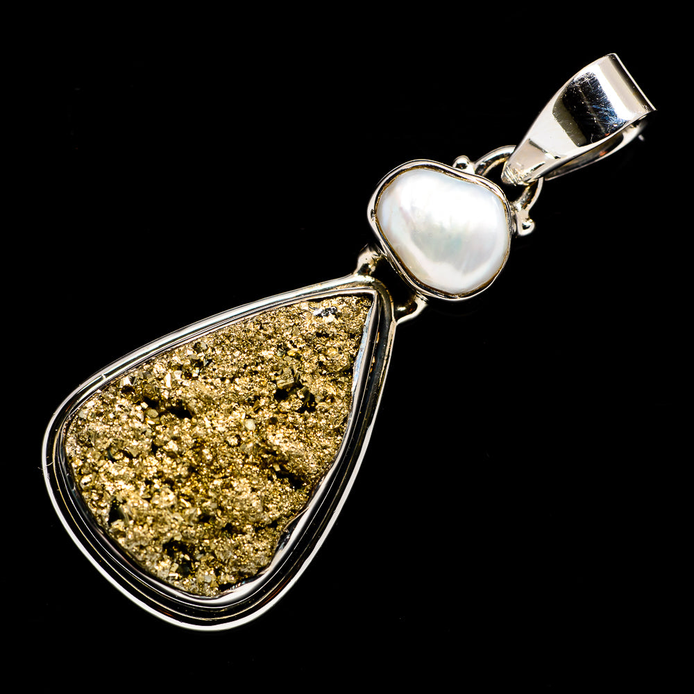Pyrite Druzy Pendants handcrafted by Anasilvercos - PD718201