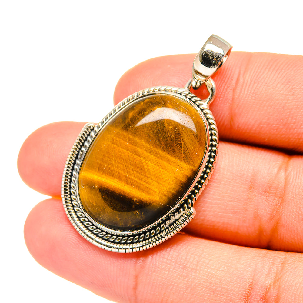 Tiger Eye Pendants handcrafted by Anasilvercos - PD7190