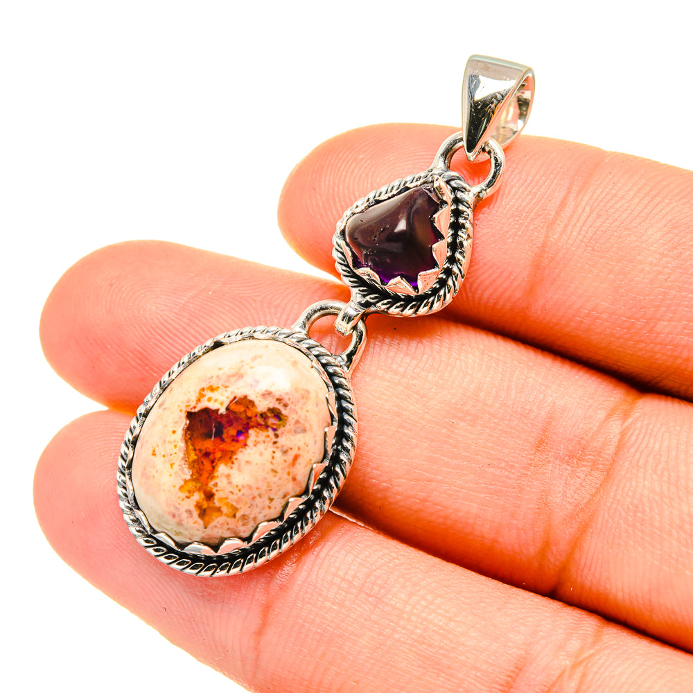 Mexican Fire Opal Pendants handcrafted by Anasilvercos - PD7193
