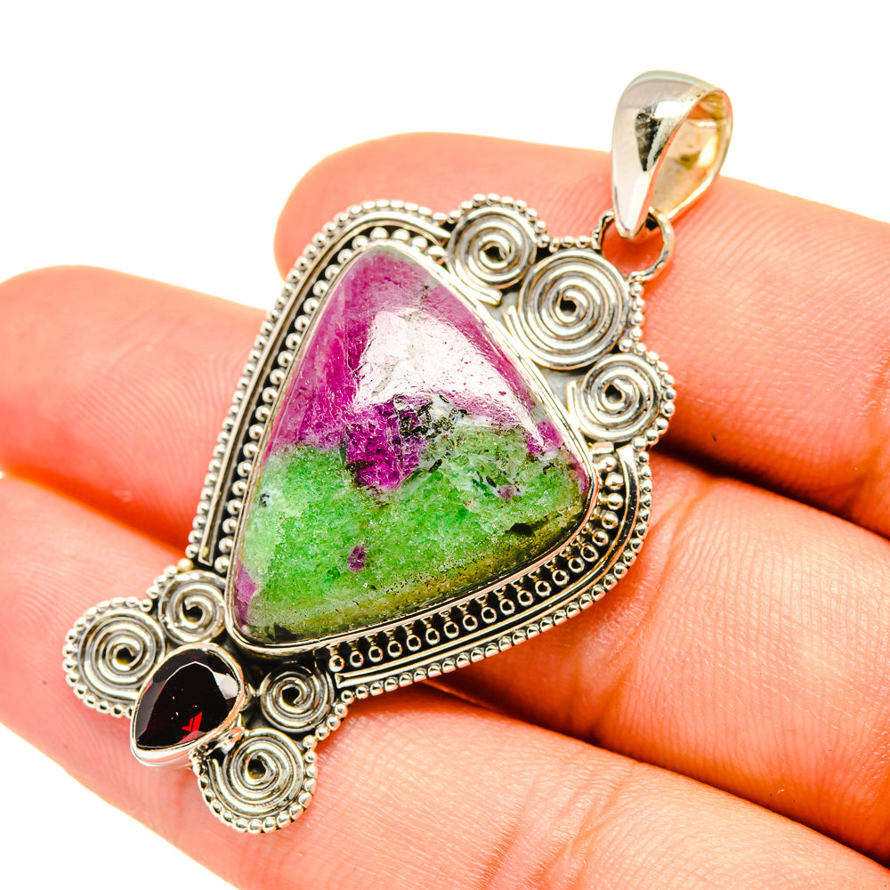 Ruby Zoisite Pendants handcrafted by Anasilvercos - PD7208