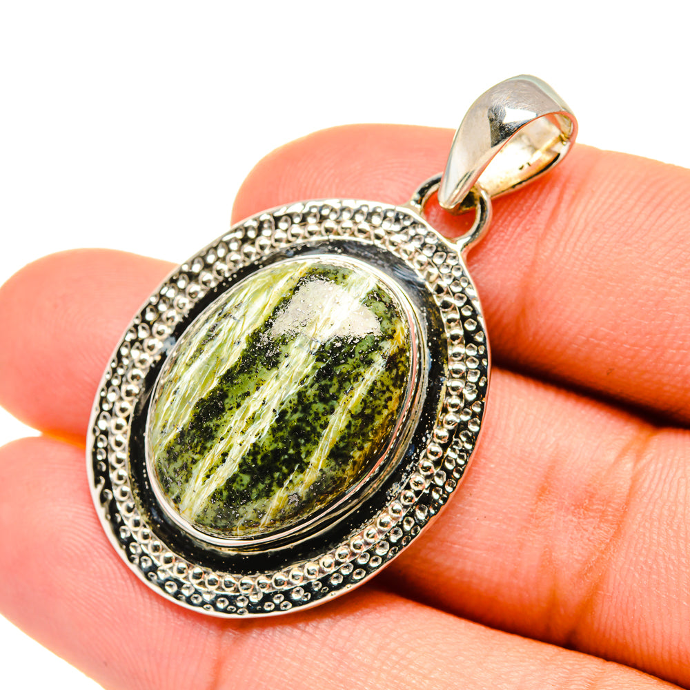Green Vein Jasper Pendants handcrafted by Anasilvercos - PD7218