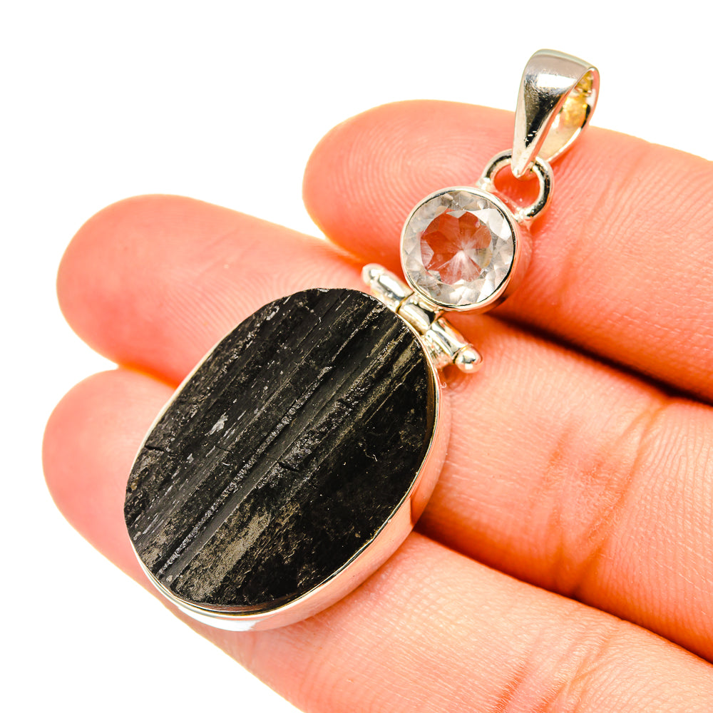 Black Tourmaline Pendants handcrafted by Anasilvercos - PD7222