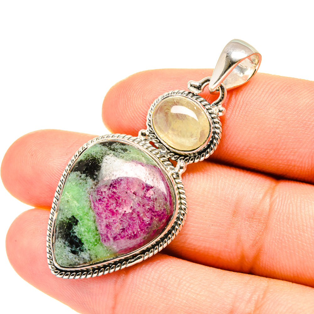 Ruby Zoisite Pendants handcrafted by Anasilvercos - PD7232