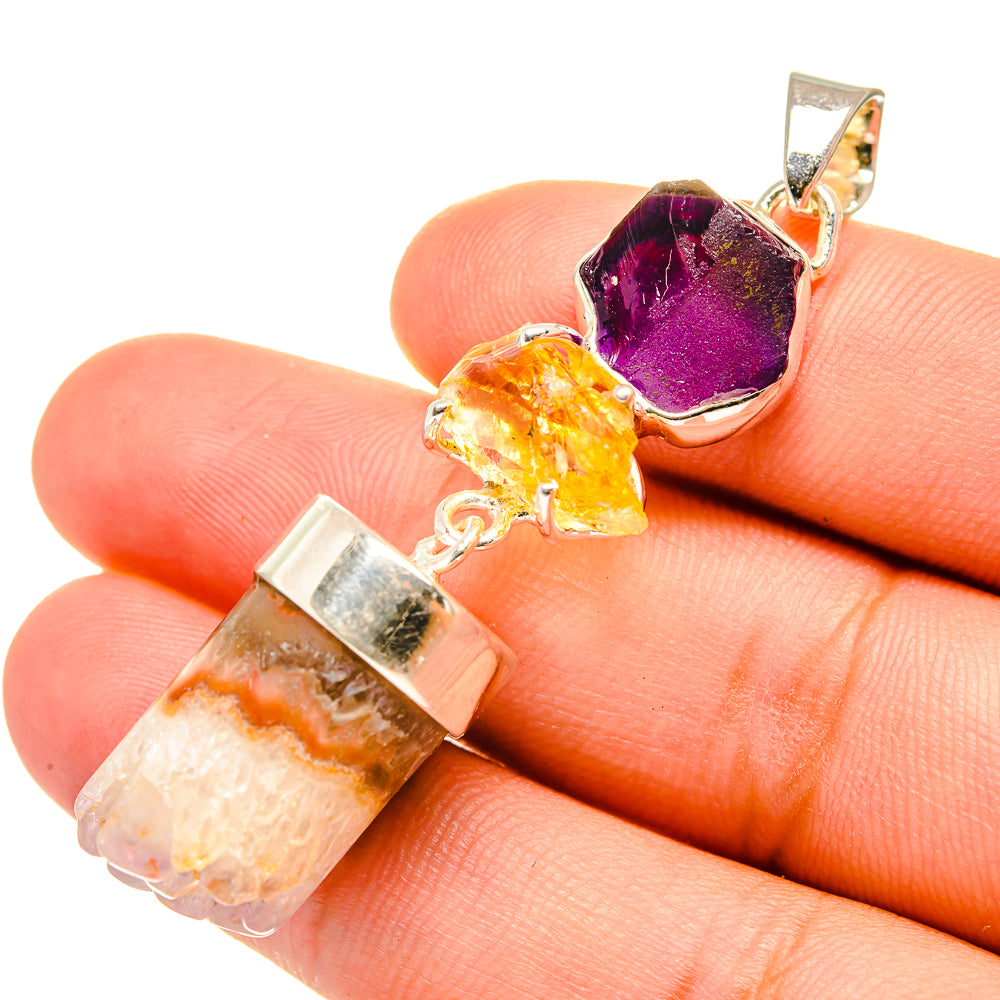 Amethyst Stalactite Pendants handcrafted by Anasilvercos - PD7234