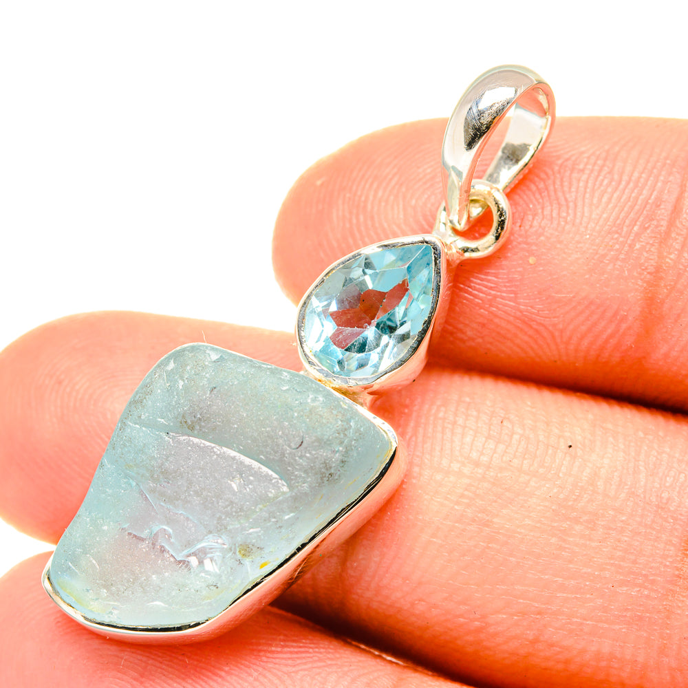 Aquamarine Pendants handcrafted by Anasilvercos - PD7256