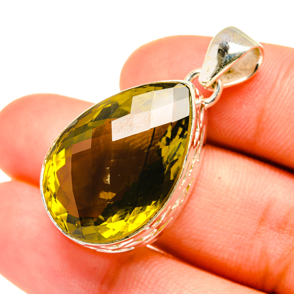 Olive Quartz Pendants handcrafted by Anasilvercos - PD7265