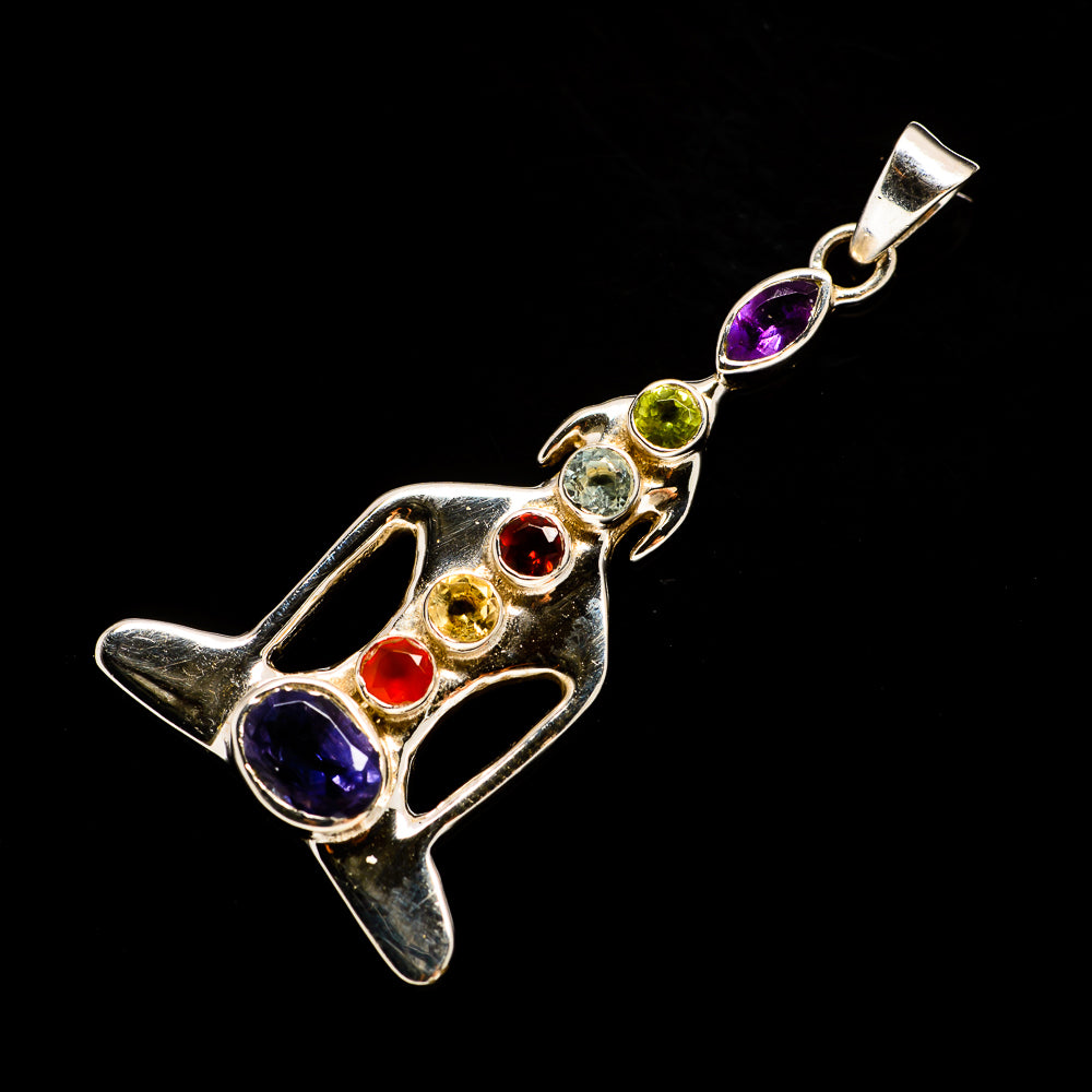 Multi-Stone Chakra Pendants handcrafted by Anasilvercos - PD726540