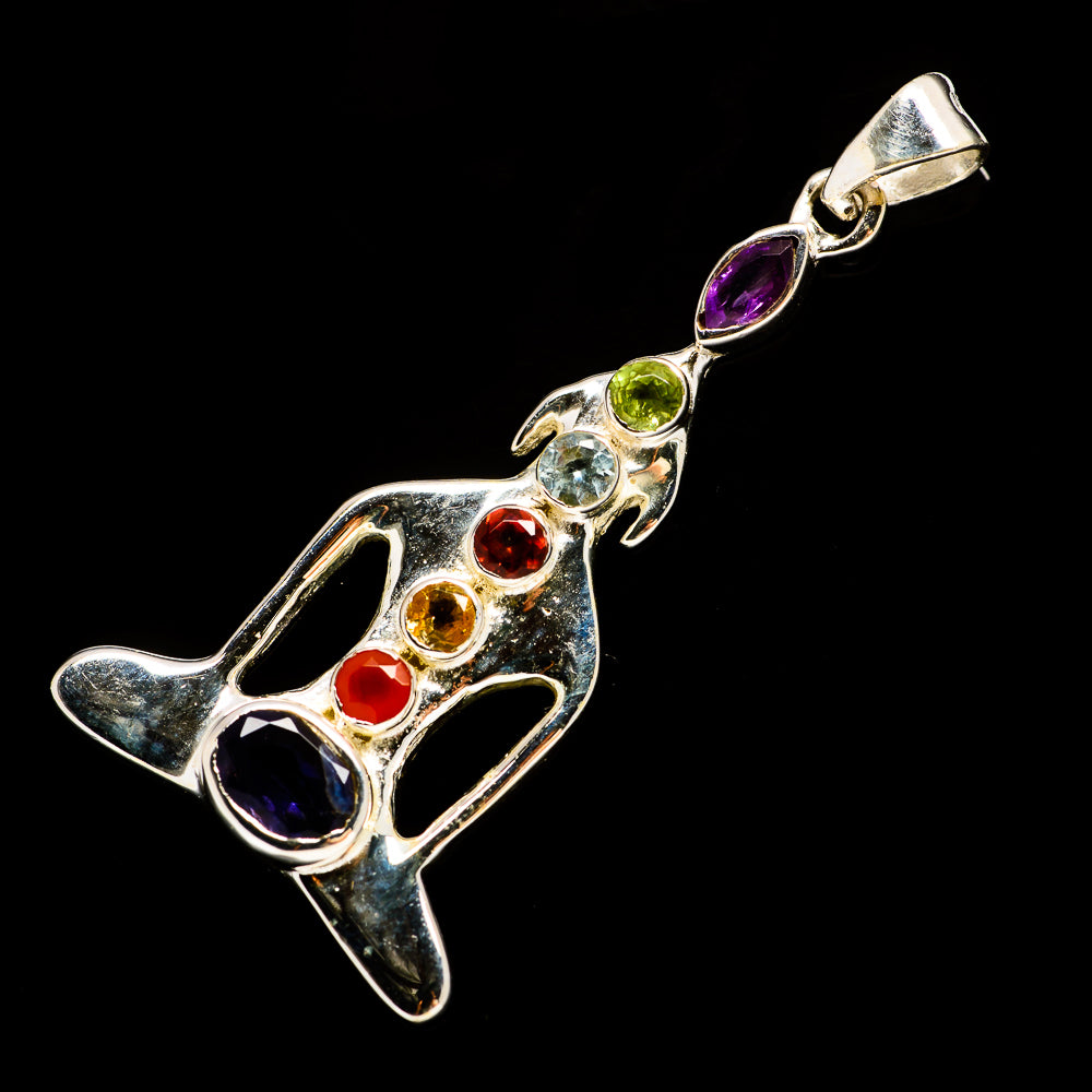 Multi-Stone Chakra Pendants handcrafted by Anasilvercos - PD726626