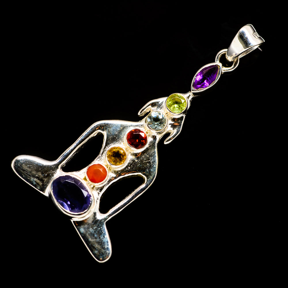 Multi-Stone Chakra Pendants handcrafted by Anasilvercos - PD726735