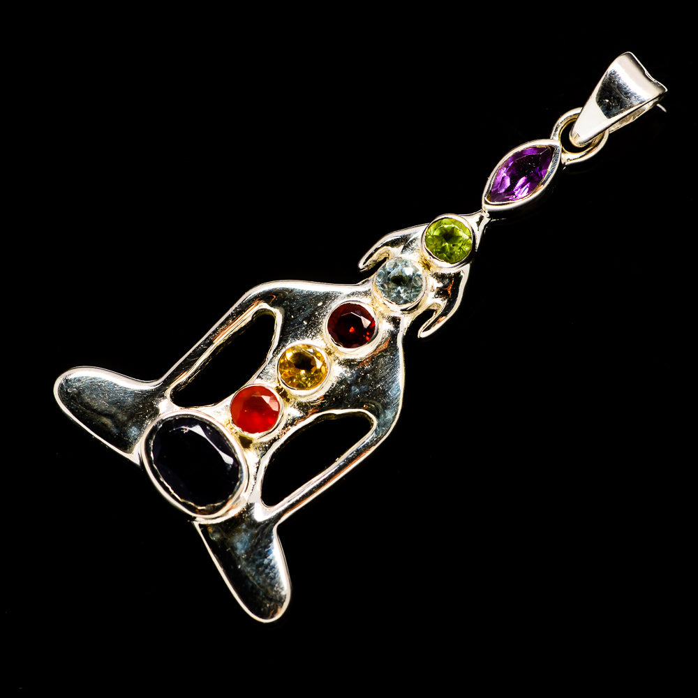 Multi-Stone Chakra Pendants handcrafted by Anasilvercos - PD726965