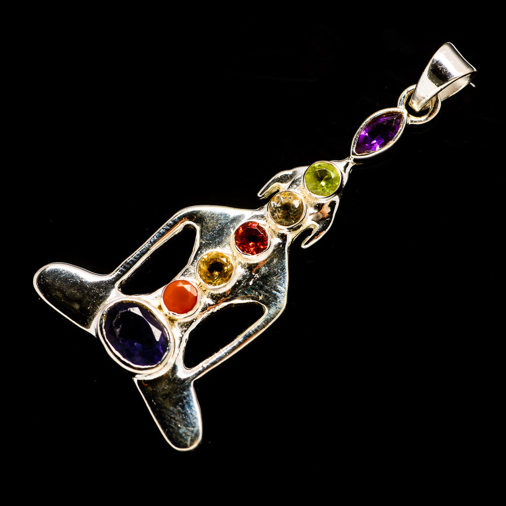 Multi-Stone Chakra Pendants handcrafted by Anasilvercos - PD726986