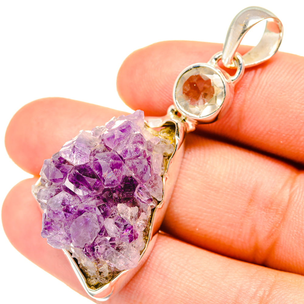 Amethyst Crystal Pendants handcrafted by Anasilvercos - PD7280