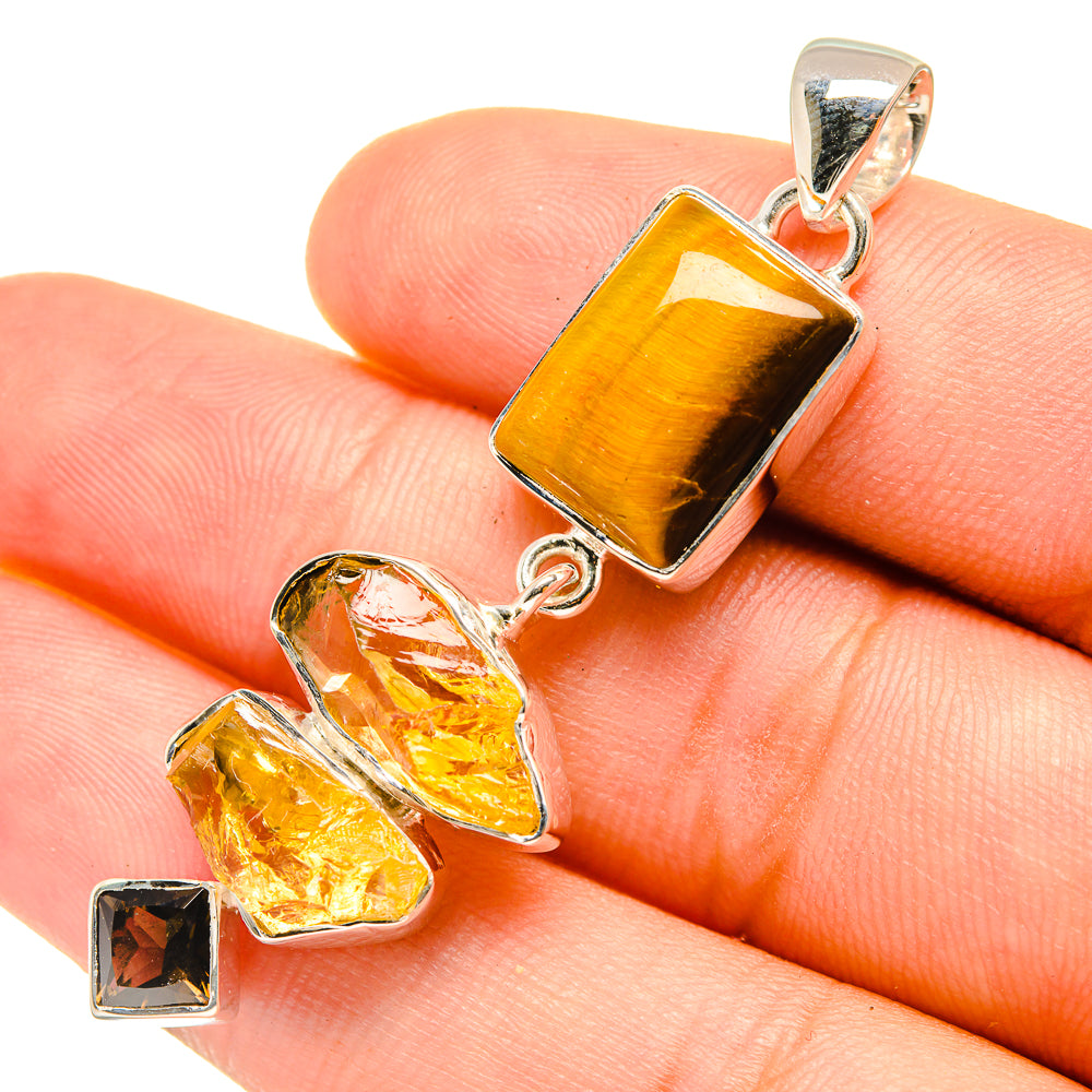 Tiger Eye Pendants handcrafted by Anasilvercos - PD7284