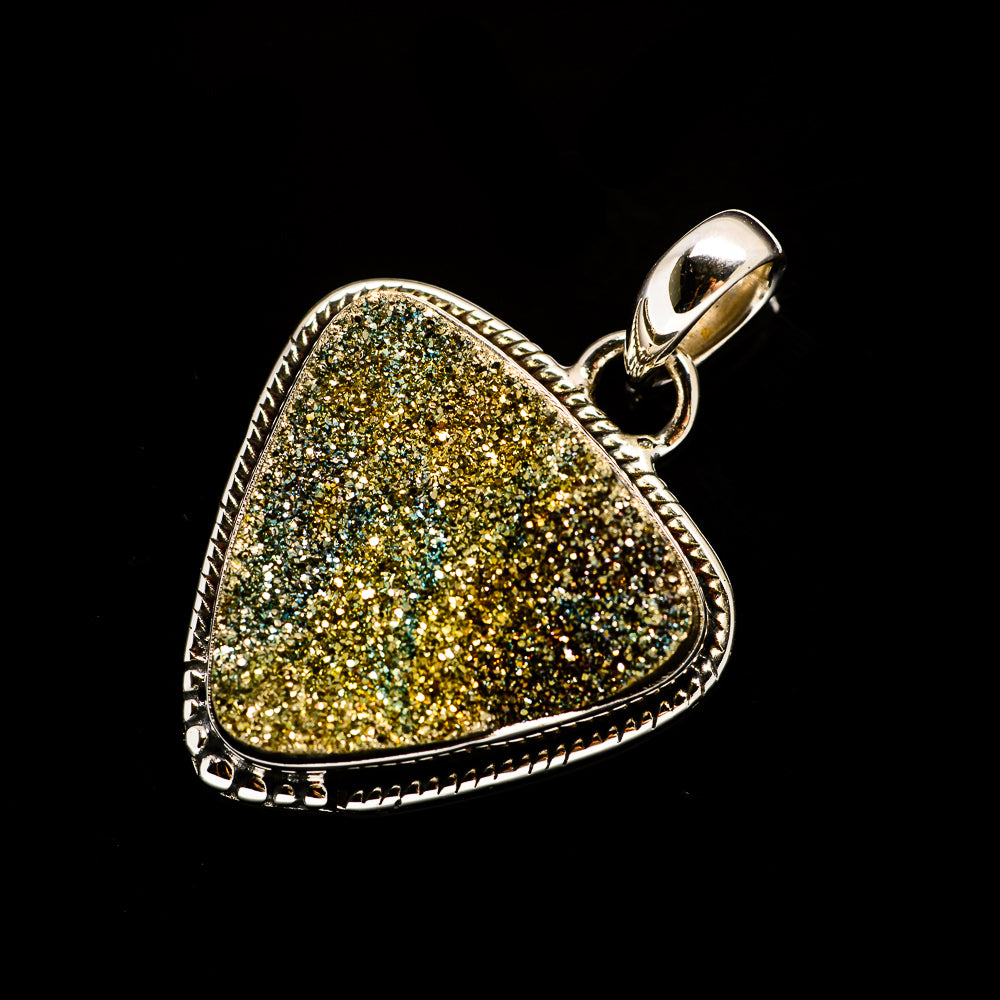 Spectro Pyrite Druzy Pendants handcrafted by Anasilvercos - PD728503
