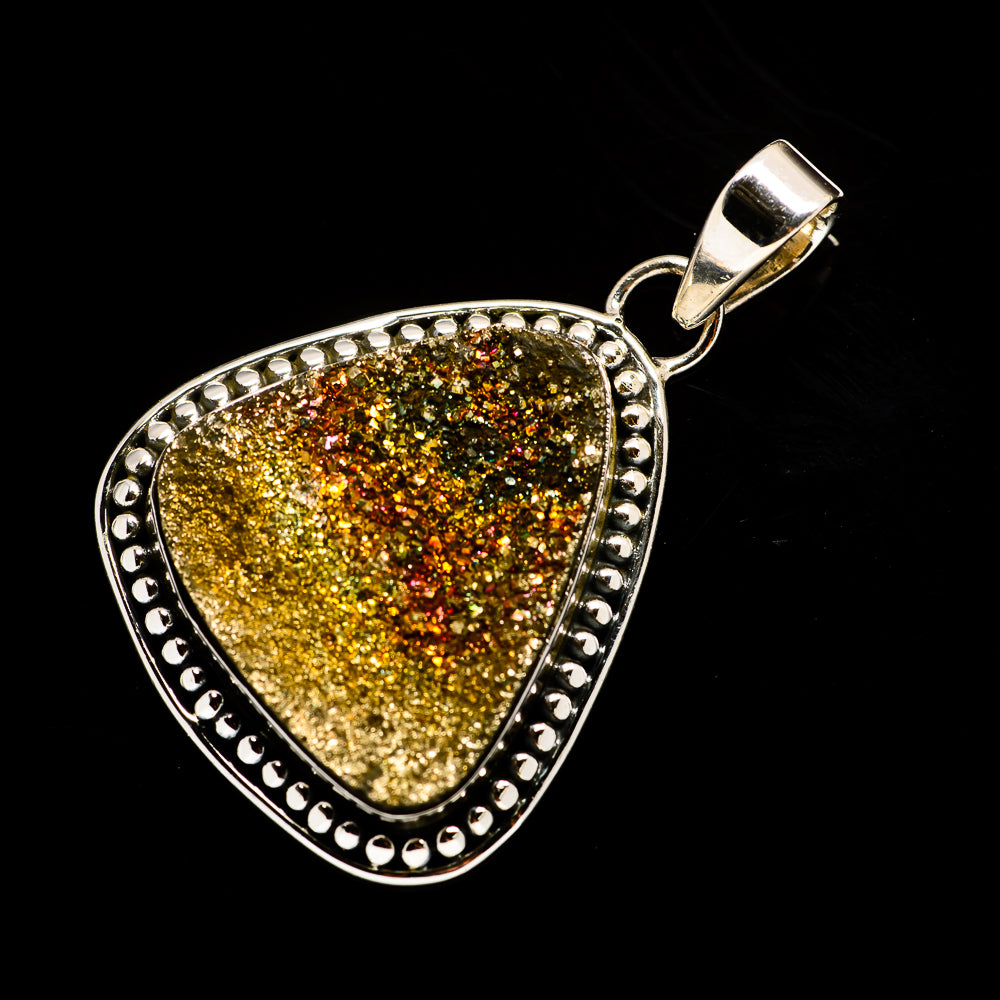 Spectro Pyrite Druzy Pendants handcrafted by Anasilvercos - PD728872