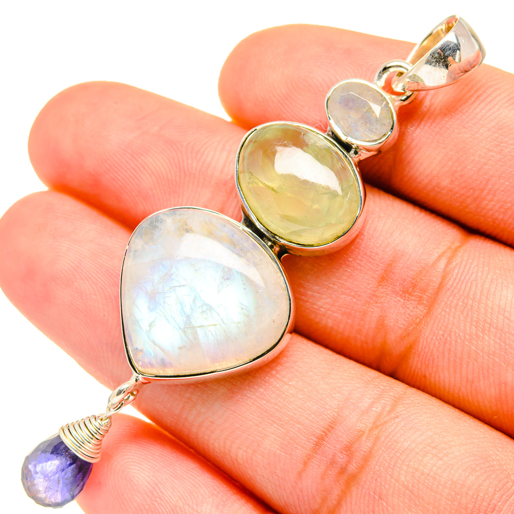 Rainbow Moonstone Pendants handcrafted by Anasilvercos - PD7292
