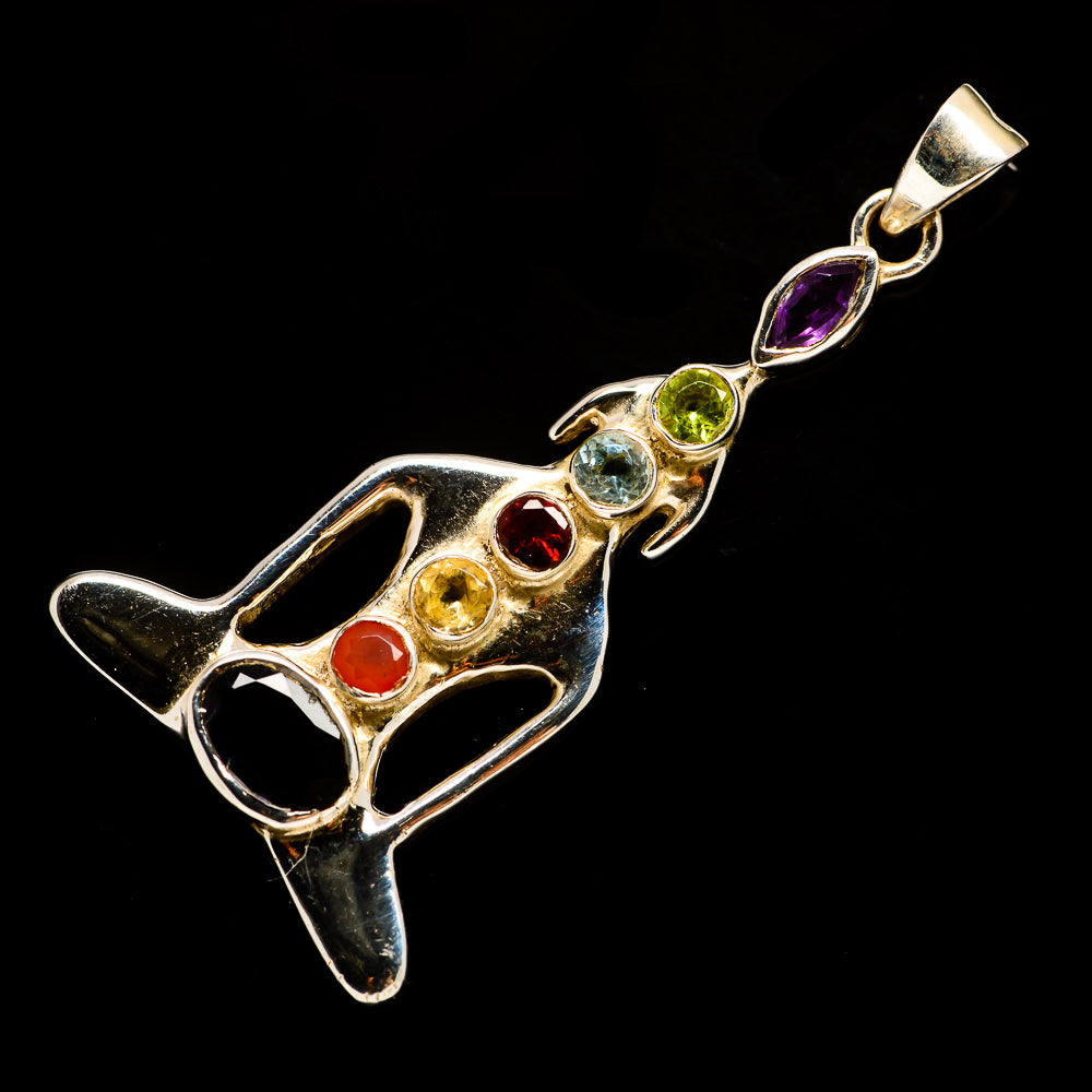 Multi-Stone Chakra Pendants handcrafted by Anasilvercos - PD729709