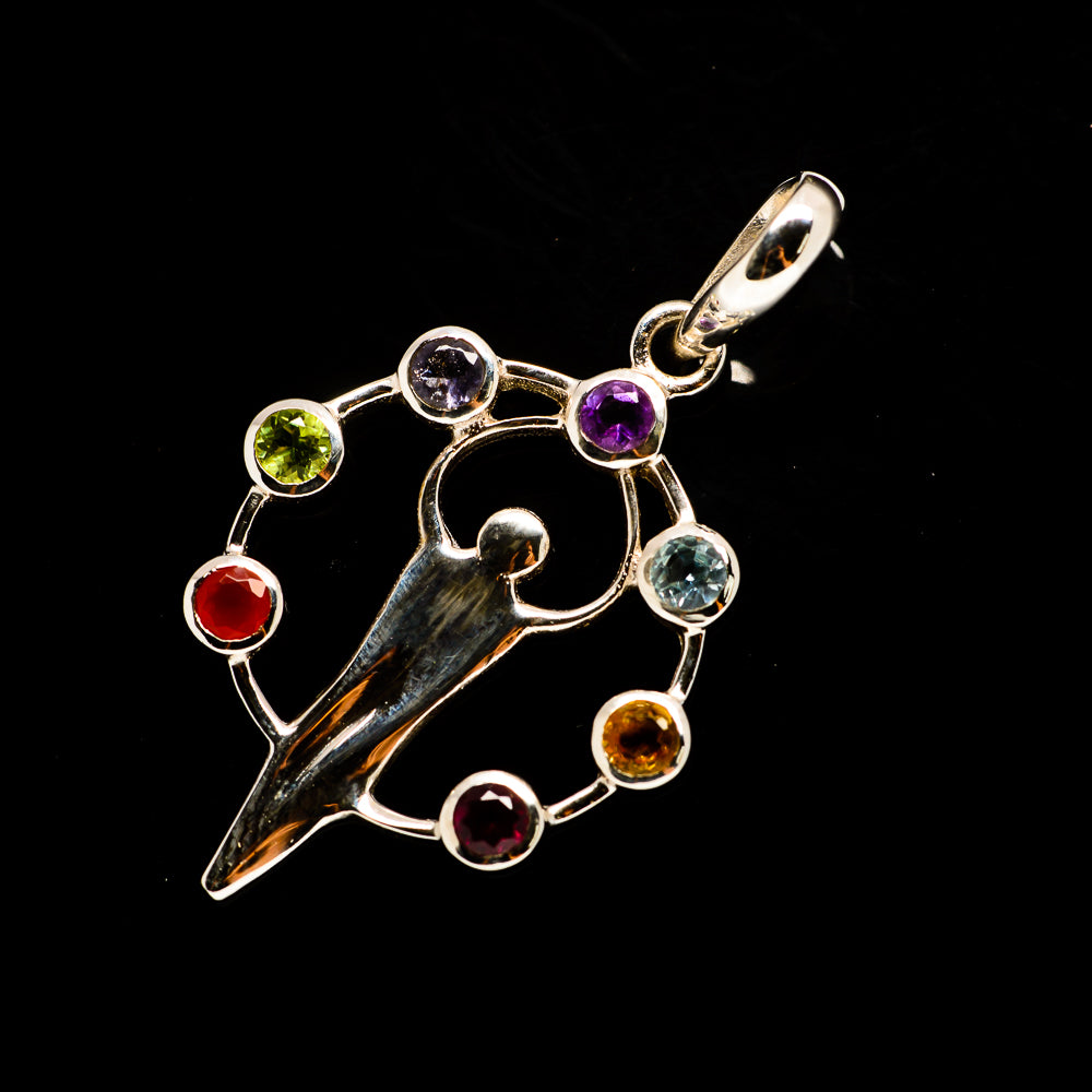 Multi-Stone Chakra Pendants handcrafted by Anasilvercos - PD731822
