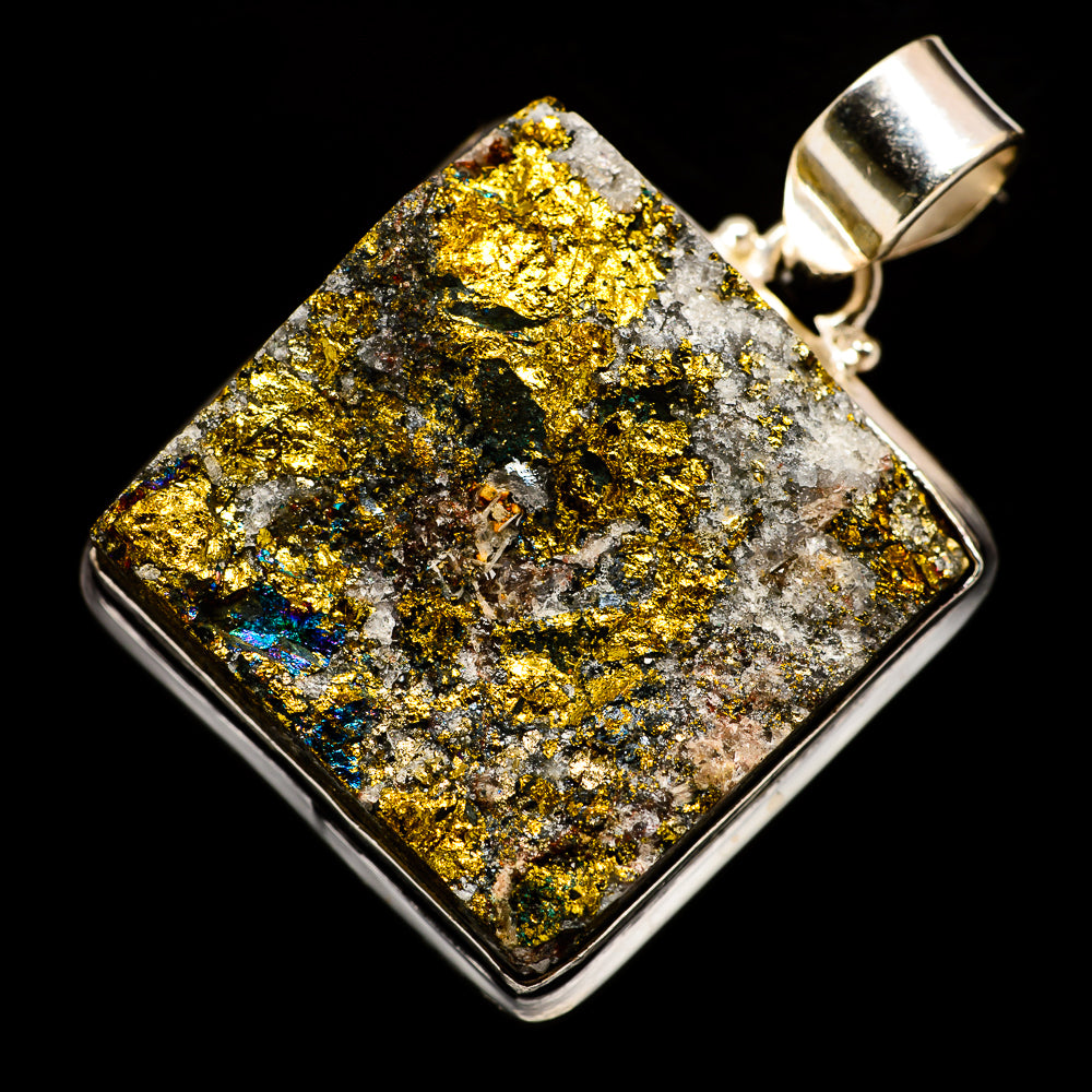 Spectro Pyrite Druzy Pendants handcrafted by Anasilvercos - PD731968