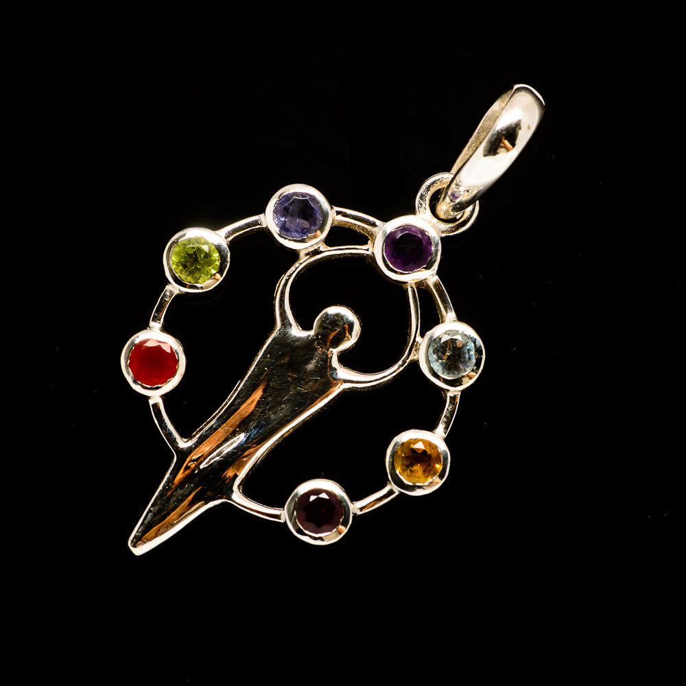 Multi-Stone Chakra Pendants handcrafted by Anasilvercos - PD732012