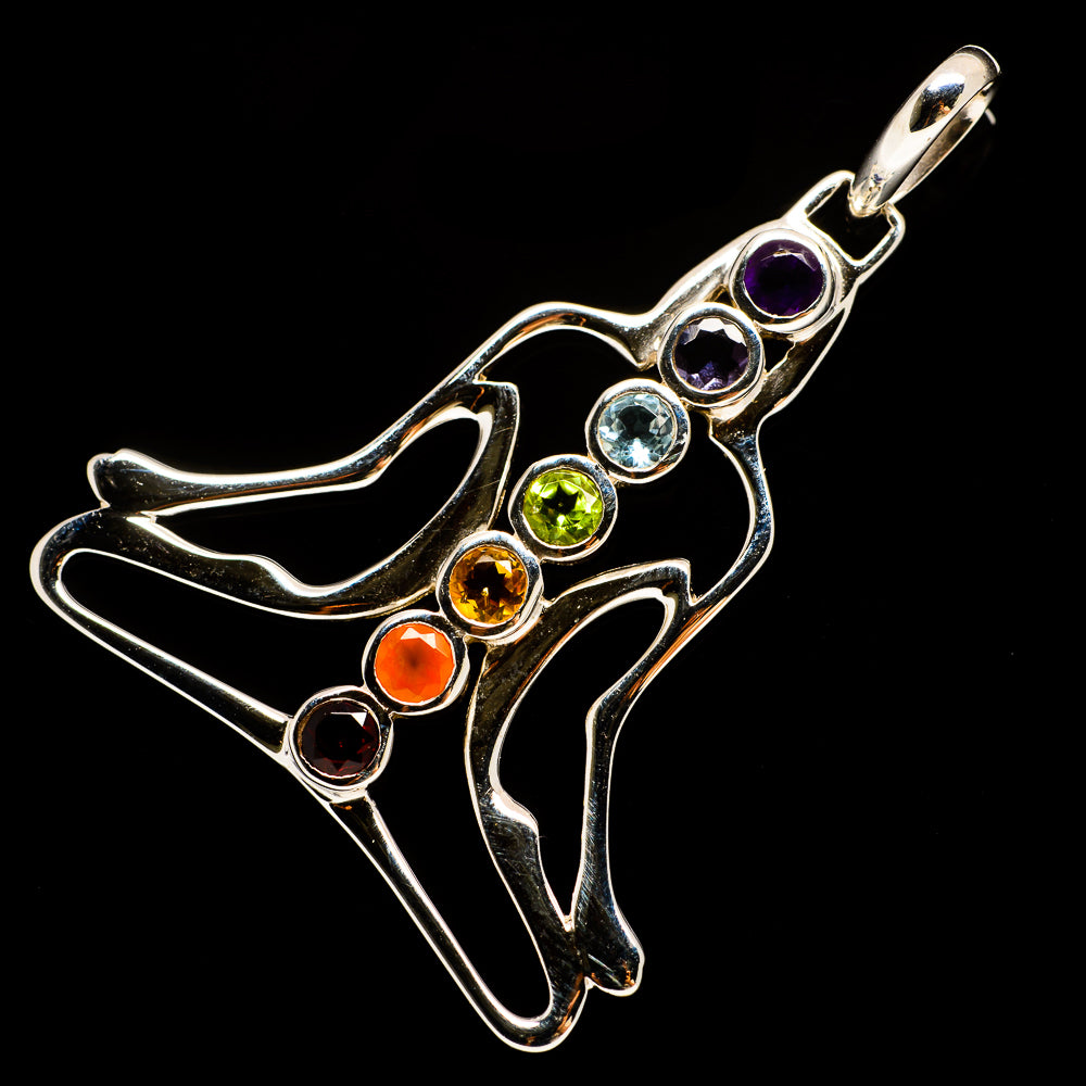 Multi-Stone Chakra Pendants handcrafted by Anasilvercos - PD732172