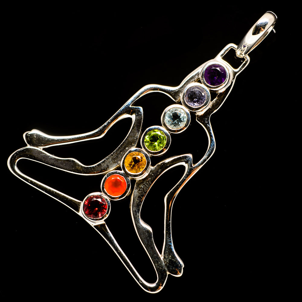 Multi-Stone Chakra Pendants handcrafted by Anasilvercos - PD732173
