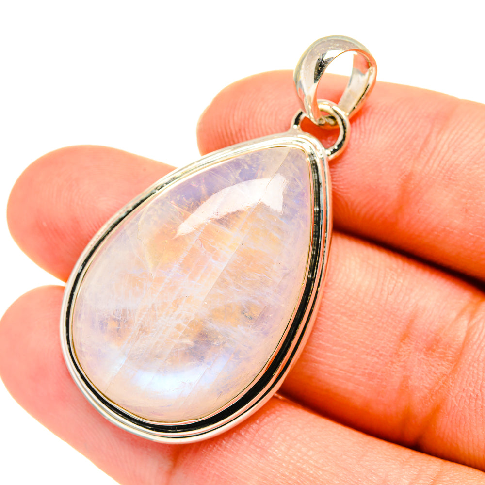 Rainbow Moonstone Pendants handcrafted by Anasilvercos - PD7322